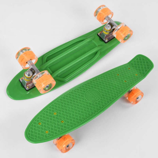 Скейт Пенні борд, колеса PU зі світлом, Best Board 1705 зелений