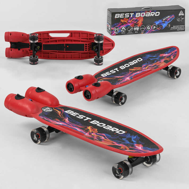 Скейтборд с музыкой и дымом Best Board S-00710 красный