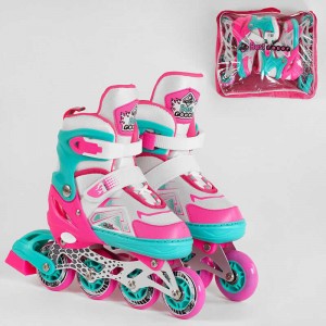 Ролики 91404-L Best Roller /размер 38-42 (6) колёса PU, ПЕРЕДНЕЕ КОЛЕСО СО СВЕТОМ, в сумке, d колес – 7 см