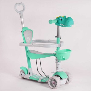 Самокат дитячий 5в1 із захисним бампером Best Scooter S-93208 бірюзовий
