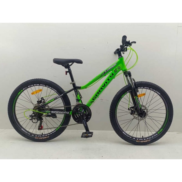 Велосипед спортивний 24" дюймів, рама 12" Corso Gravity GR-24275 (3*7s) зелений