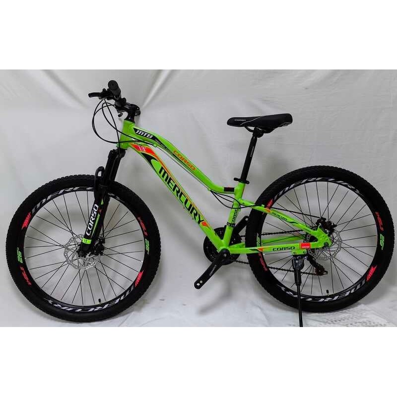 Велосипед підлітковий спортивний 26" дюймів, рама 13" CORSO Mercury MR-26156 (3*7s) зелений
