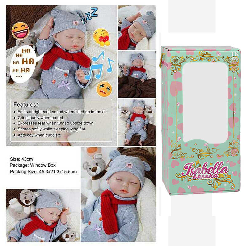 Пупс QM 240010 A (12) "TK Group", функціональний, висота: 42 см, гумовий, озвучені репліки англ. мовою, аксесуари, в коробці