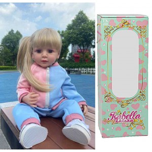 Лялька QM 109 (12) "TK Group", висота: 50 см, гумова, імітація скляних очей, пустушка, пляшечка, памперс, взуття, прикраса для волосся, в коробці