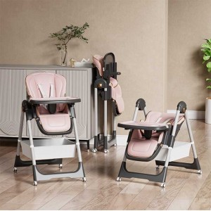 Стільчик для годування Toti S-19225 (1) мягкий чохол PU, 4 колеса, з’ємний столик, корзинка, в коробці