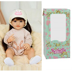 Лялька QM 88005 (12) "TK Group", висота: 50 см, гумова, імітація скляних очей, пустушка, пляшечка, памперс, взуття, пов’язка, в коробці