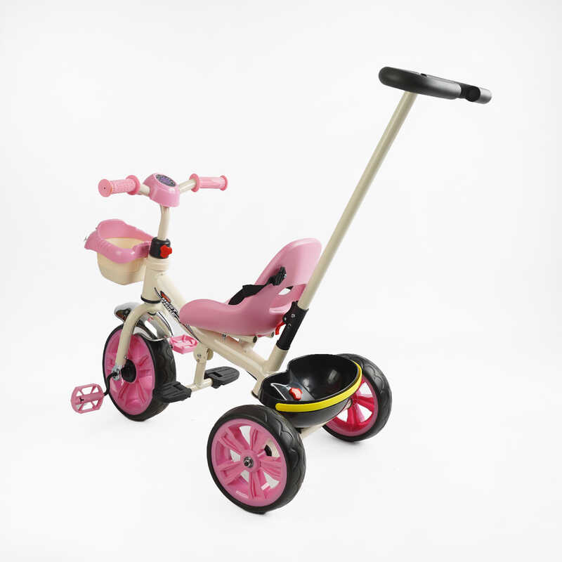 Детский трехколесный велосипед с ручкой Best Trike BS-70225 розовый