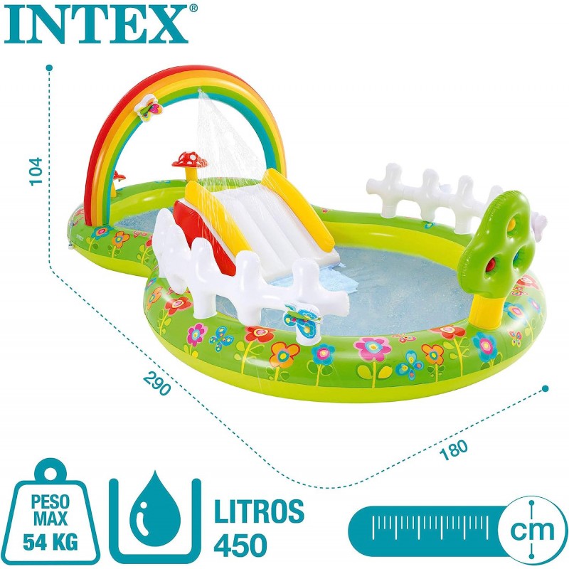 Надувной игровой центр с горкой "Мой сад" Intex 57154