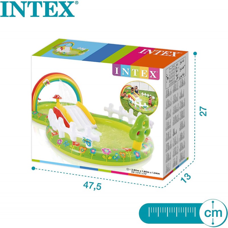 Надувной игровой центр с горкой "Мой сад" Intex 57154