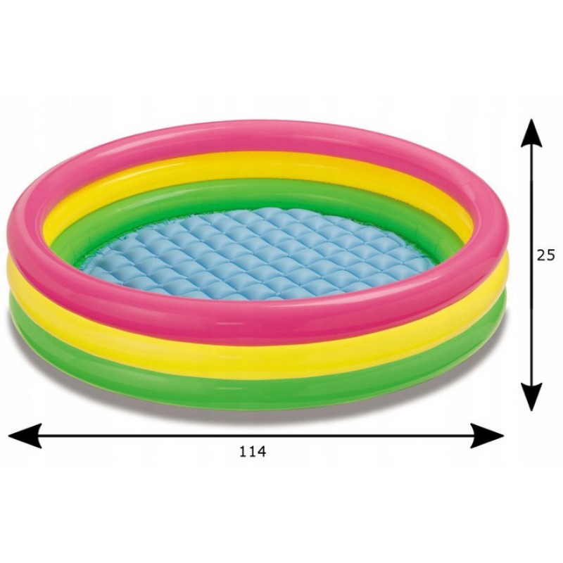 Дитячий надувний басейн (114х25см) з надувним дном Intex 57412 NP «Захід сонця»