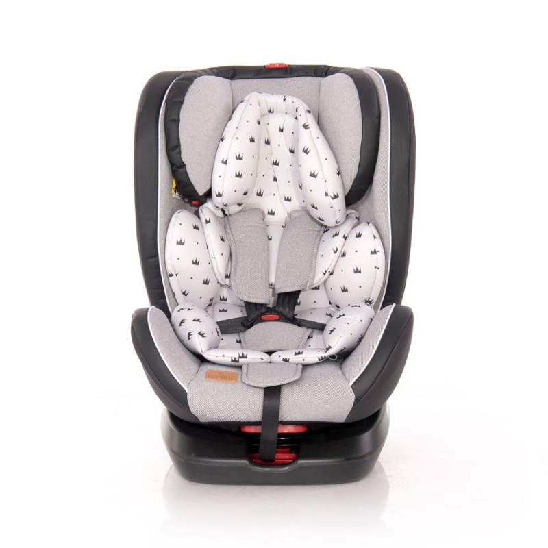 Автокрісло-ребордер Lorelli Nebula Isofix 0-36 kg Grey Crowns сіре