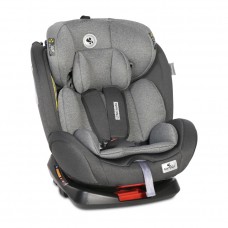 Поворотне автокрісло-ребордер Lynx Isofix 0-36 кг Black&Grey світло-сіре