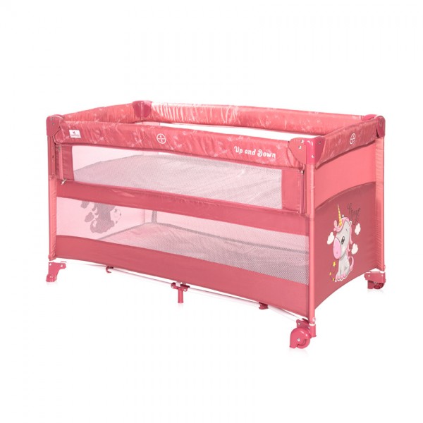 Манеж-ліжко дворівневий Lorelli UP and DOWN Rose Velvet Unicorn рожевий (10080062151)
