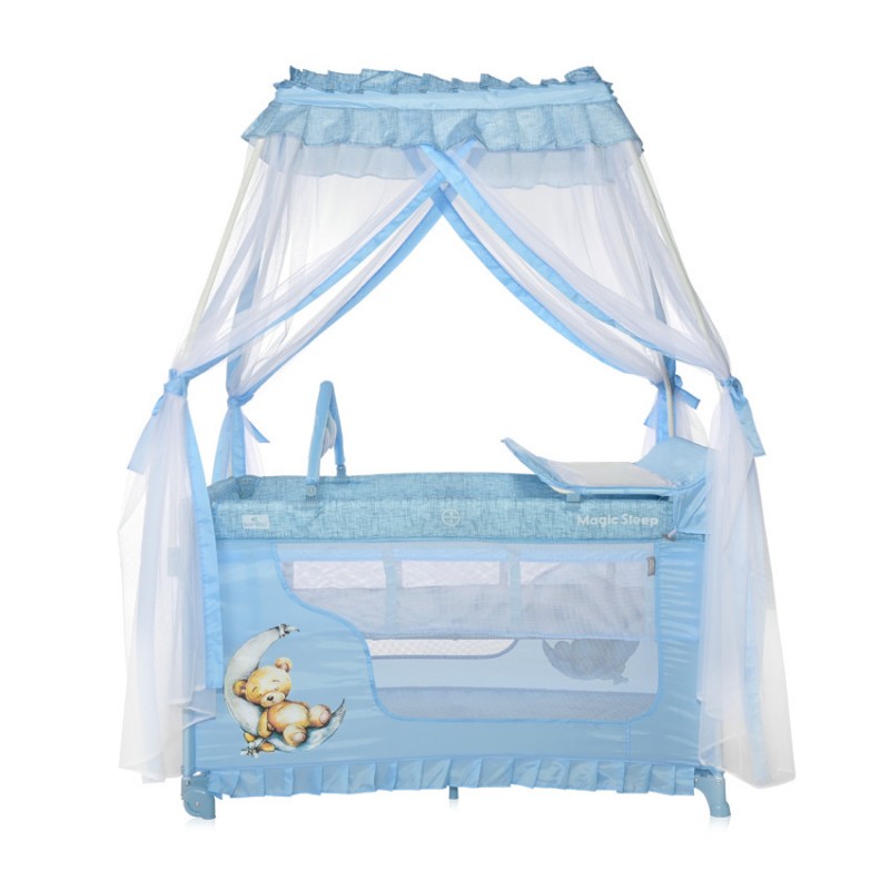 Кровать - манеж с балдахином Lorelli Magic Sleep Blue Moon Sleeping Bear