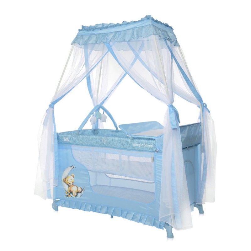 Кровать - манеж с балдахином Lorelli Magic Sleep Blue Moon Sleeping Bear