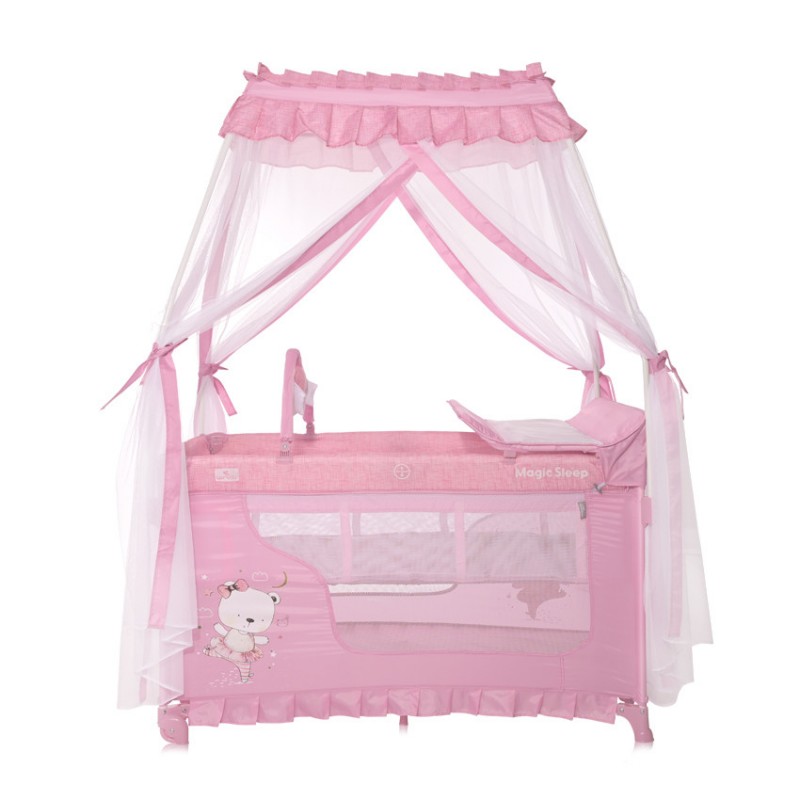 Кровать - манеж с балдахином Lorelli Magic Sleep Mellow Rose Ballerina Bear