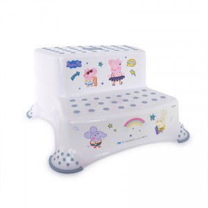 Детская двойная ступенька для ванной Piggy Nordic White белая