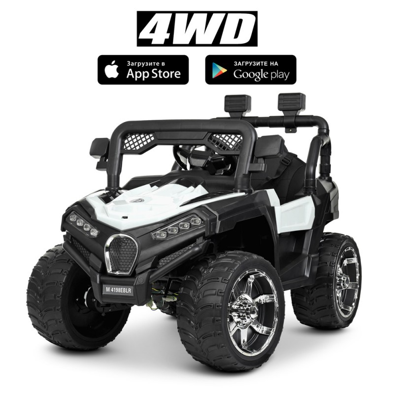 Дитячий електромобіль Джип Bambi Racer M 4198EBLR-1 білий
