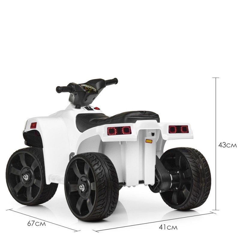 Детский электрический квадроцикл для детей до 4 лет Bambi M 3893EL-1 белый