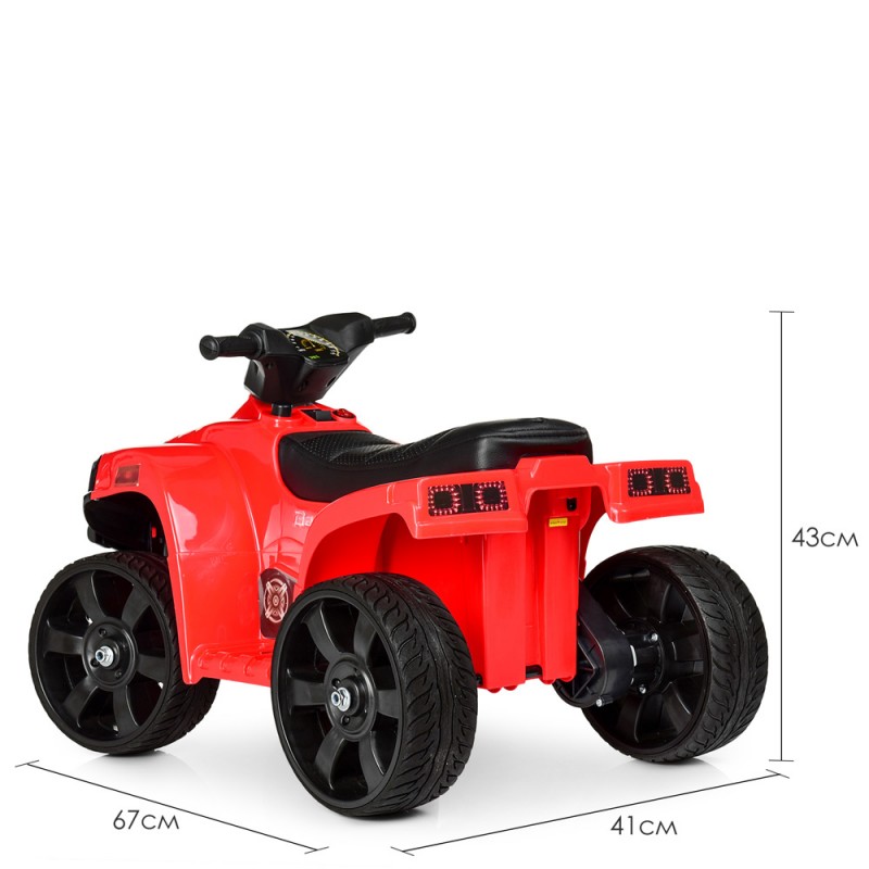 Дитячий електричний квадроцикл для дітей до 4 років Bambi M 3893EL-3 червоний