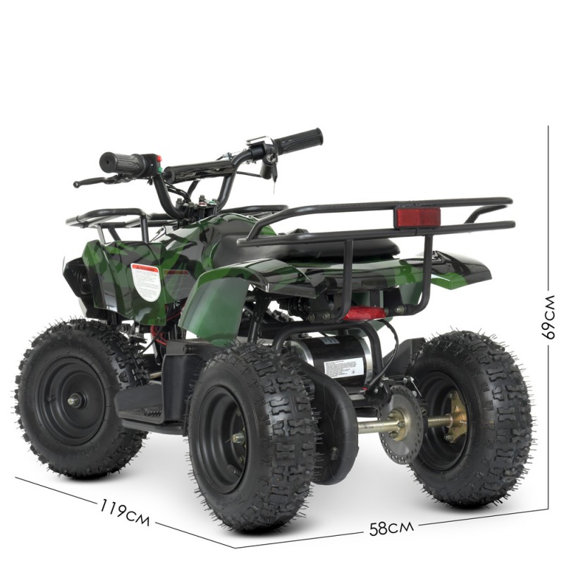 Электроквадроцикл детский 800W, скорость до 22 км/ч, HB-ATV800AS-10 зеленый камуфляж