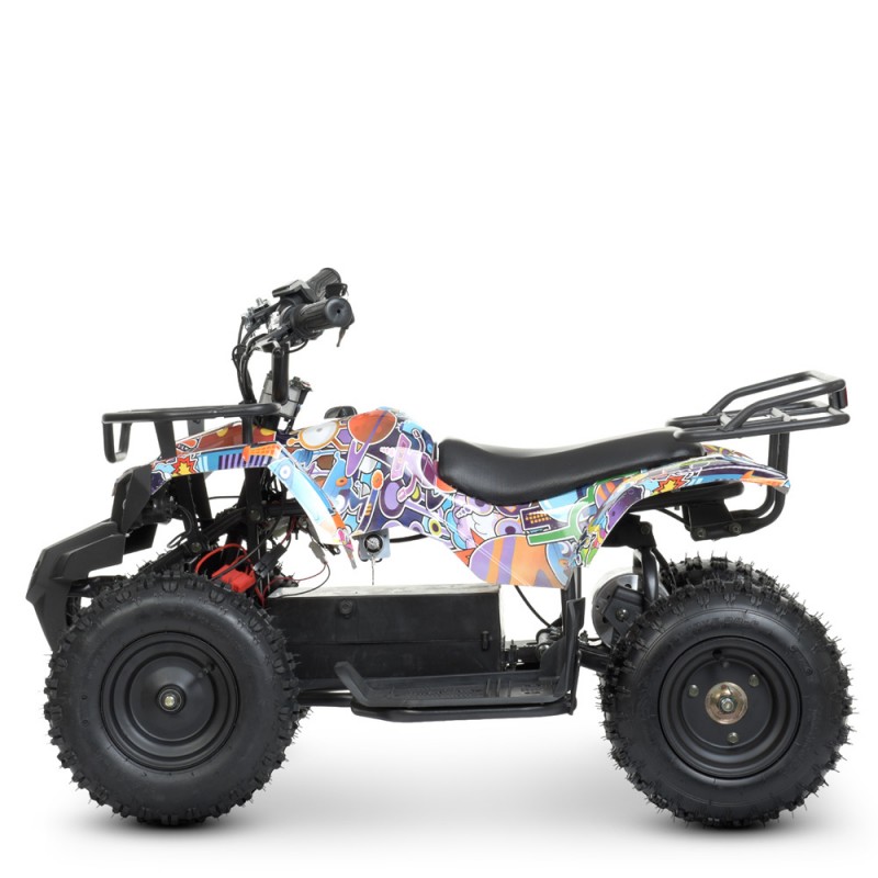 Електроквадроцикл дитячий 800W, швидкість до 22 км/год, HB-ATV800AS-BR графіті