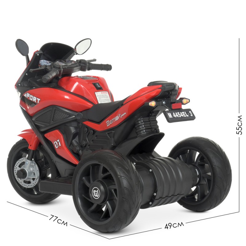 Дитячий триколісний електромотоцикл Bambi Racer M 4454EL-3 червоний