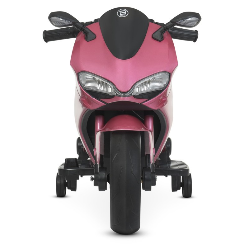 Дитячий електромотоцикл Ducati з LED-підсвічуванням коліс, для дітей 3-6 років, Bambi Racer M 4104ELS-8 рожевий металік
