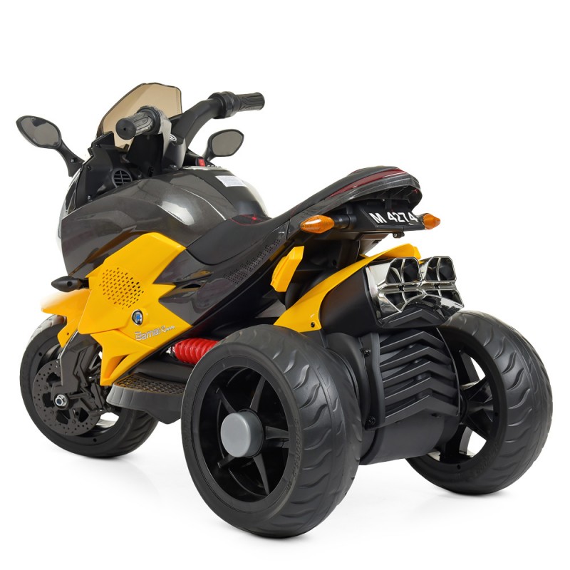 Детский трехколесный мотоцикл на аккумуляторе Bambi M 4274EL-6 желтый