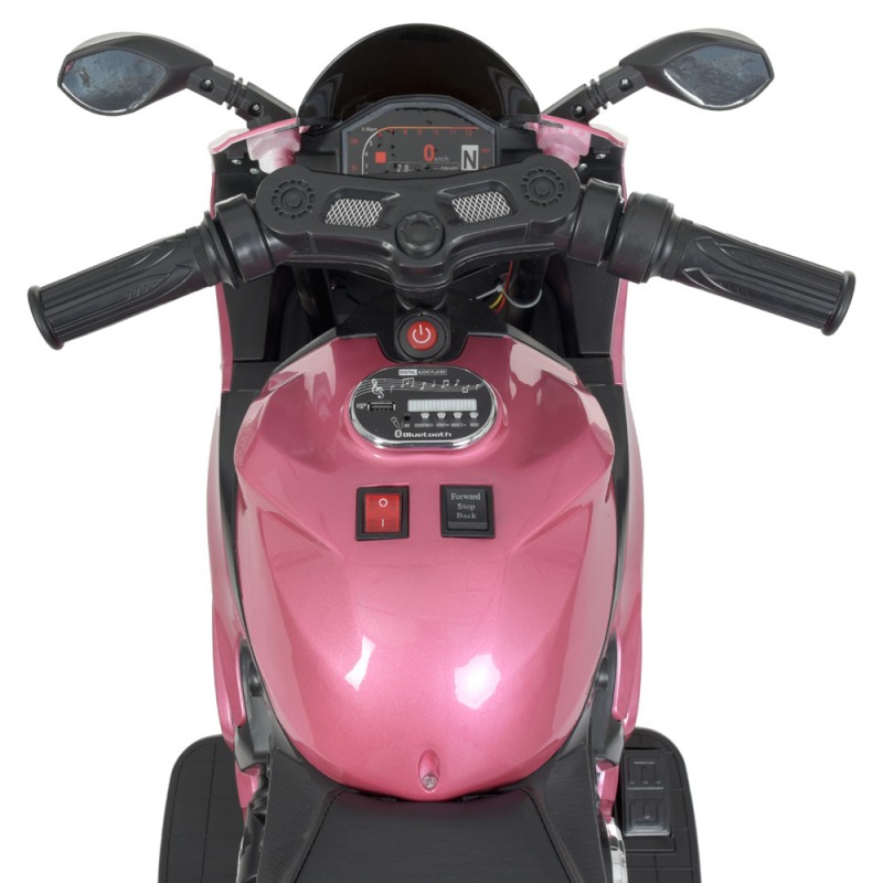Дитячий електромотоцикл Ducati з LED-підсвічуванням коліс, для дітей 3-6 років, Bambi Racer M 4104ELS-8 рожевий металік