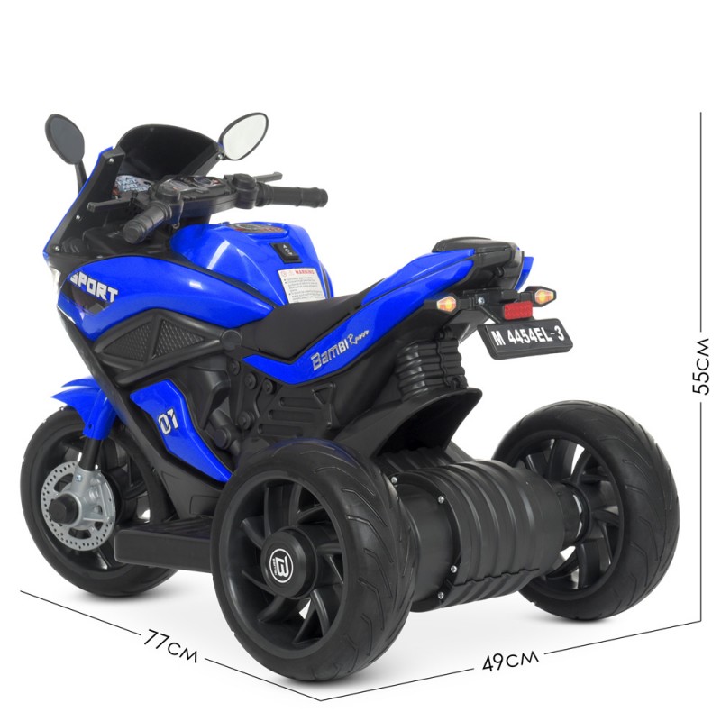 Дитячий триколісний електромотоцикл Bambi Racer M 4454EL-4 синій