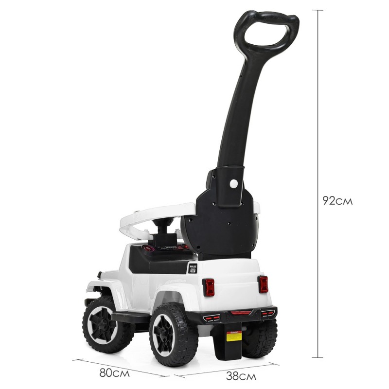 Каталка-толокар з батьківською ручкою BAMBI M 4288-1 білий