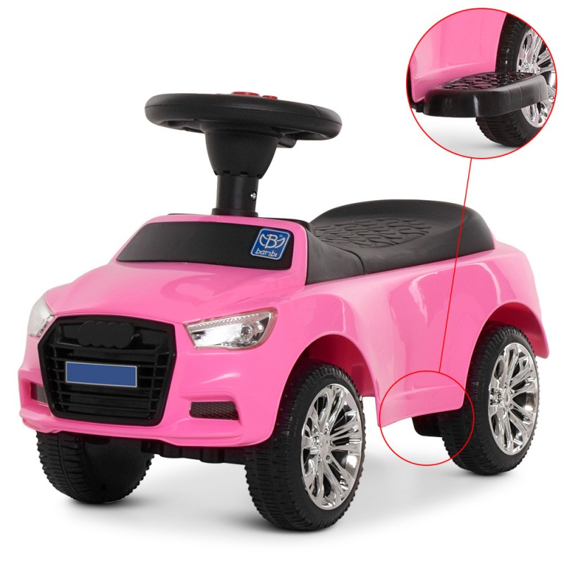 Каталка-толокар с магнитолой MP3 и родительской ручкой Bambi M 3503A(MP3)-8 розовый