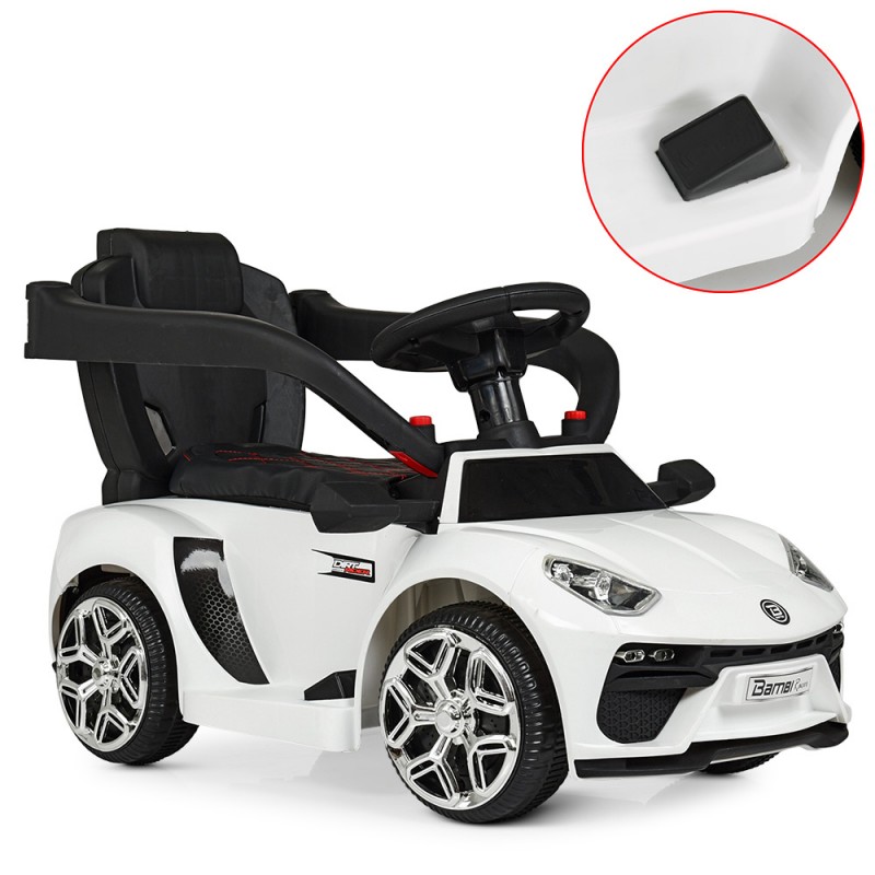 Електромобіль-толокар з батьківською ручкою в стилі Lamborghini Bamb M 3591L-1 білий