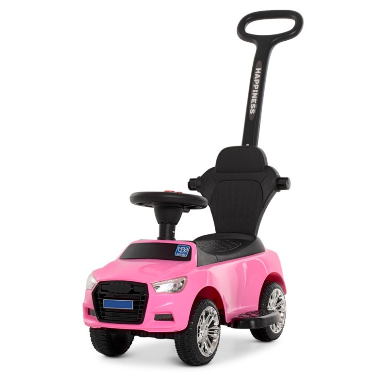 Каталка-толокар с магнитолой MP3 и родительской ручкой Bambi M 3503A(MP3)-8 розовый