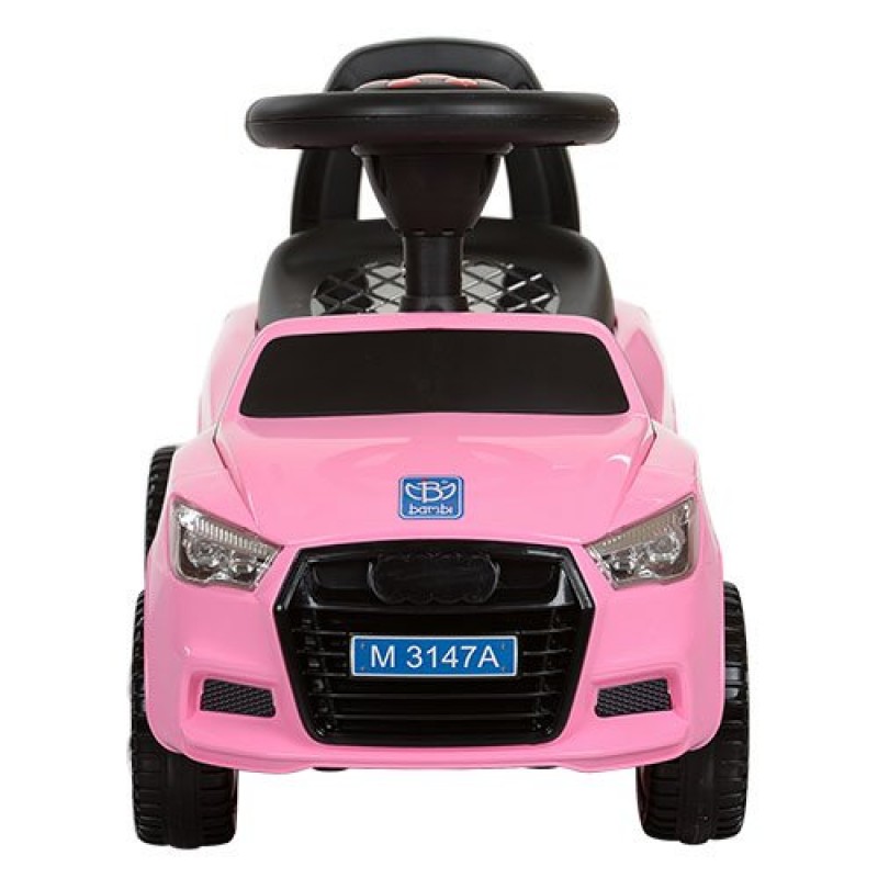 Машинка-толокар Audi з гумовими колесами Bambi M 3147A-8 рожевого кольору
