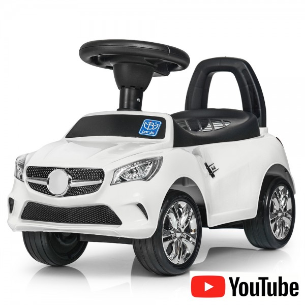 Каталка-толокар Mercedes с резиновыми колесами Bambi M 3147C-1 белого цвета