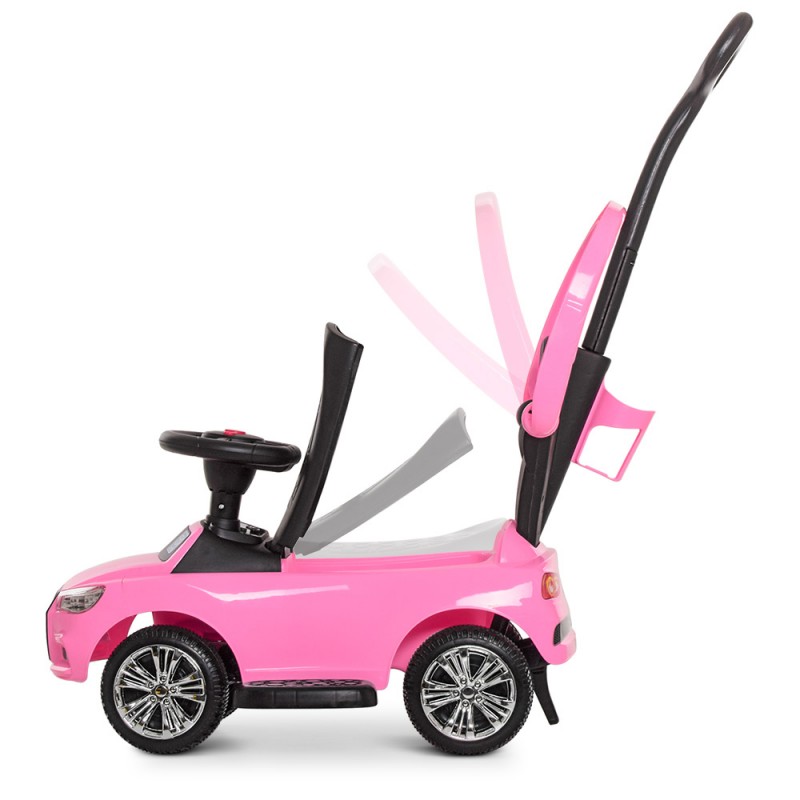 Каталка-толокар с магнитолой MP3 и родительской ручкой Bambi M 3503A(MP3)-8 розовый