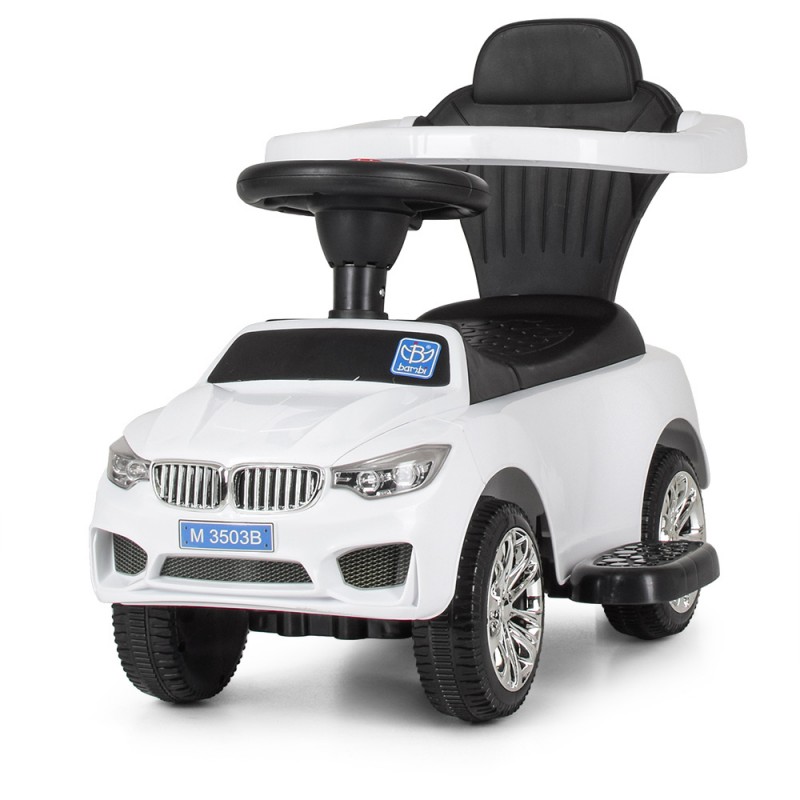 Каталка-толокар BMW с родительской ручкой Bambi M 3503B (MP3)-1 белый