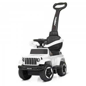 Каталка-толокар с родительской ручкой Полиция BAMBI M 4288-1 белый