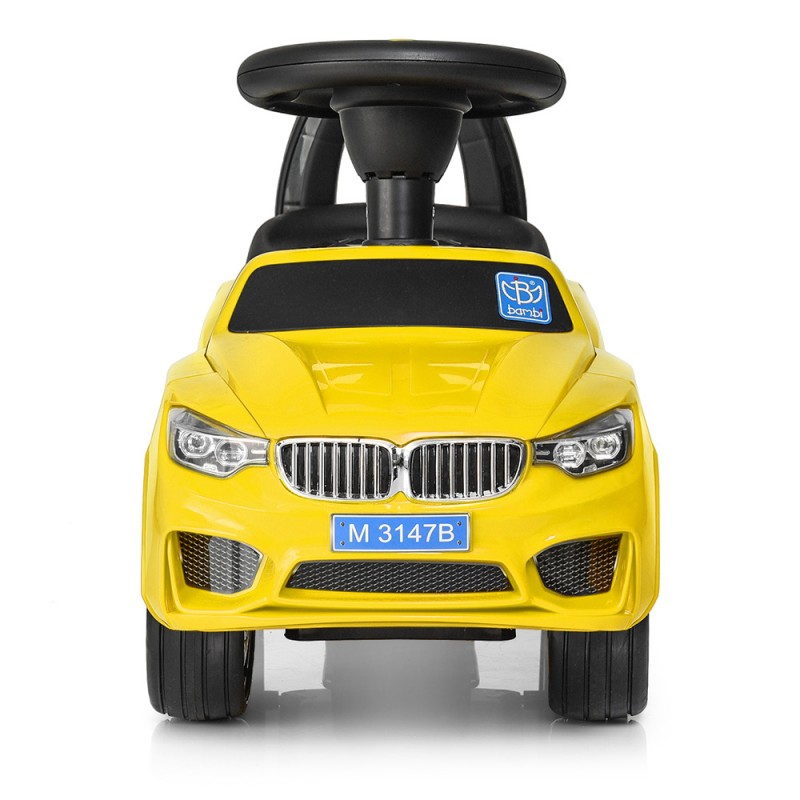 Каталка-толокар BMW с резиновыми колесами Bambi M 3147B-6 желтого цвета