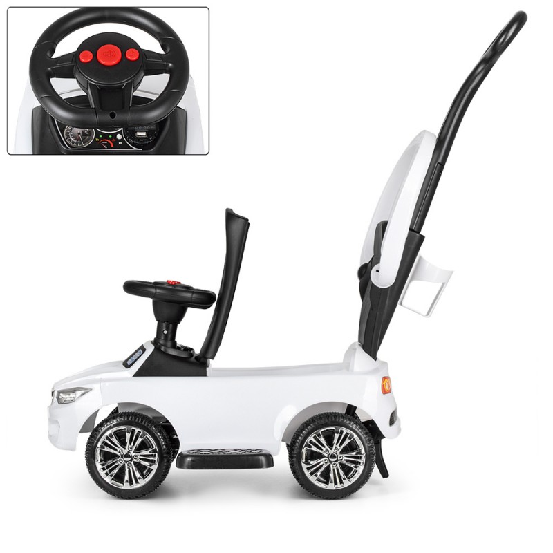 Каталка-толокар BMW с родительской ручкой Bambi M 3503B (MP3)-1 белый