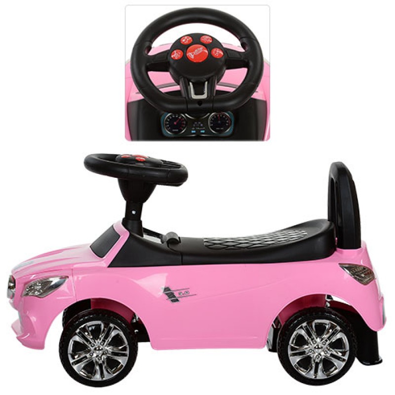 Каталка-толокар Mercedes з гумовими колесами Bambi M 3147C-8 рожевого кольору