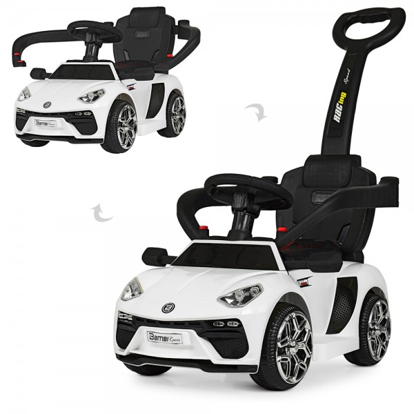 Електромобіль-толокар з батьківською ручкою в стилі Lamborghini Bamb M 3591L-1 білий