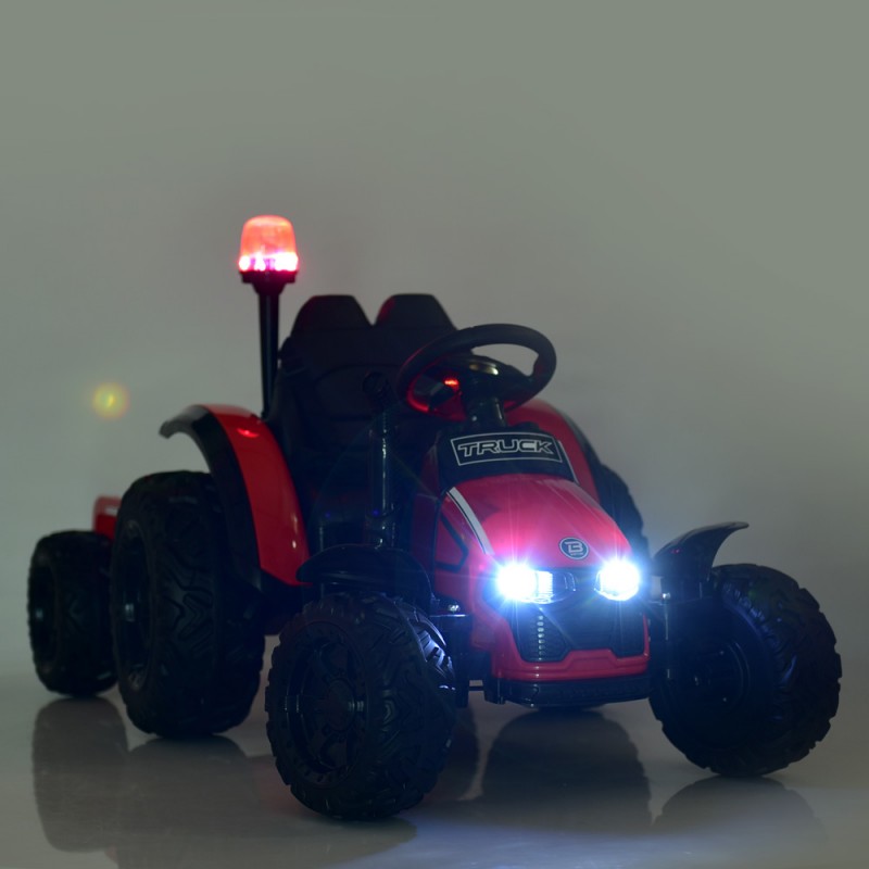 Дитячий електромобіль трактор з причепом Bambi Racer M 4573EBLR-3 червоний