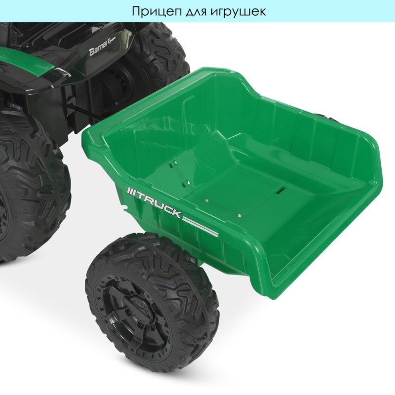 Дитячий електромобіль трактор з причепом Bambi Racer M 4573EBLR-5 зелений