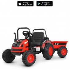 Детский электромобиль Трактор с прицепом Bambi Racer M 4419EBLR-3 красный