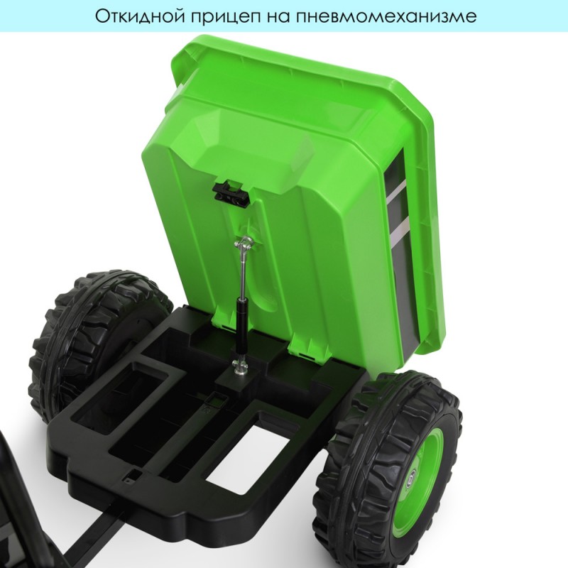 Дитячий трактор з причепом на акумуляторі M 4419EBLR-5 зелений