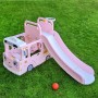 Детский игровой комплекс 2в1 горка-качели Bambi WM19090-8 розовый