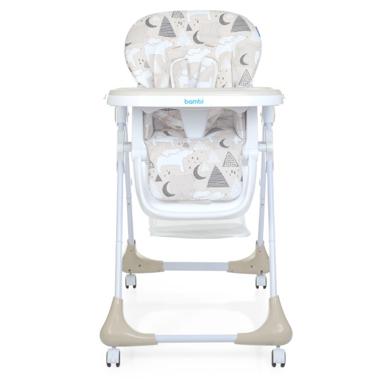 Стульчик для кормления на колесах BAMBI M 3233 Mommy Bear Beige бежевый